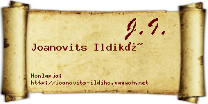 Joanovits Ildikó névjegykártya